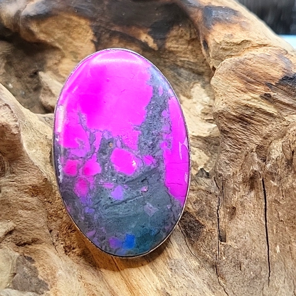 Color Enhanced Howlite Adjustable Ring